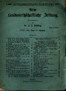 Neue Landwirtschaftliche Zeitung. R. 18. 1869, nr 1