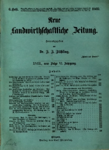 Neue Landwirtschaftliche Zeitung. R. 18. 1869, nr 6