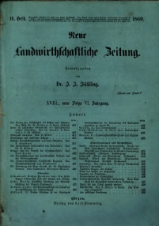 Neue Landwirtschaftliche Zeitung. R. 18. 1869, nr 11