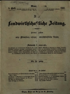Neue Landwirtschaftliche Zeitung. R. 9. 1860, nr 9