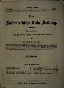 Neue Landwirtschaftliche Zeitung. R. 9. 1860, nr 10