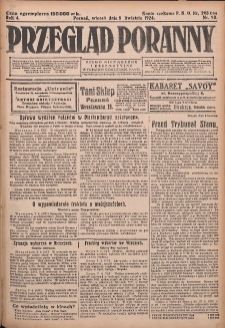 Przegląd Poranny: pismo niezależne i bezpartyjne 1924.04.08 R.4 Nr98