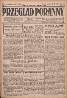 Przegląd Poranny: pismo niezależne i bezpartyjne 1924.04.08 R.4 Nr98