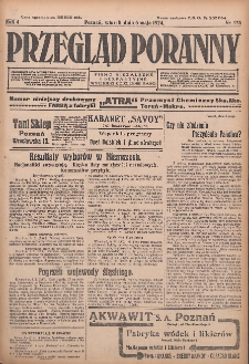 Przegląd Poranny: pismo niezależne i bezpartyjne 1924.05.06 R.4 Nr123