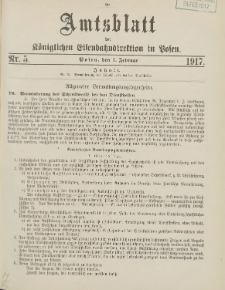 Amtsblatt der Königlichen Eisenbahndirektion in Posen 1917.02.01 Nr5