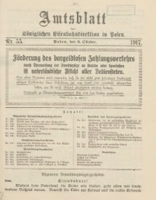 Amtsblatt der Königlichen Eisenbahndirektion in Posen 1917.10.06 Nr55