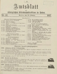 Amtsblatt der Königlichen Eisenbahndirektion in Posen 1917.10.27 Nr59