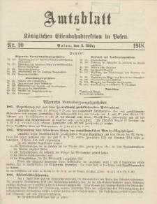 Amtsblatt der Königlichen Eisenbahndirektion in Posen 1918.03.02 Nr10