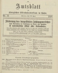 Amtsblatt der Königlichen Eisenbahndirektion in Posen 1918.06.22 Nr32