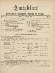 Amtsblatt der Königlichen Eisenbahndirektion in Posen 1918.07.13 Nr37