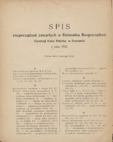 Dziennik Rozporządzeń Dyrekcji Kolei Państwowych w Poznaniu 1921.01.05 Nr1