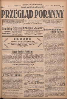 Przegląd Poranny: pismo niezależne i bezpartyjne 1924.05.18 R.4 Nr135