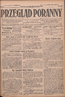 Przegląd Poranny: pismo niezależne i bezpartyjne 1924.05.22 R.4 Nr139