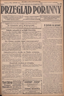 Przegląd Poranny: pismo niezależne i bezpartyjne 1924.06.08 R.4 Nr156