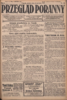 Przegląd Poranny: pismo niezależne i bezpartyjne 1924.06.13 R.4 Nr160