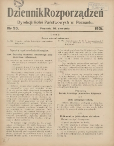 Dziennik Rozporządzeń Dyrekcji Kolei Państwowych w Poznaniu 1921.08.26 Nr55