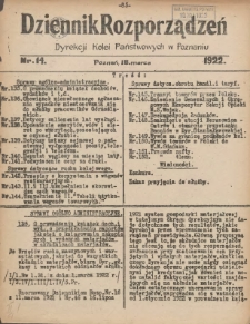 Dziennik Rozporządzeń Dyrekcji Kolei Państwowych w Poznaniu 1922.03.18 Nr14