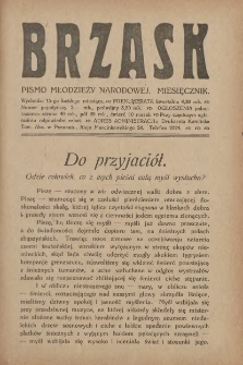 Brzask: Pismo Młodzieży Narodowej. Miesięcznik 1919.07.15 R.5 Nr7