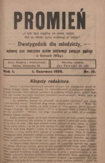 Promień 1926.06.01 R.1 Nr15