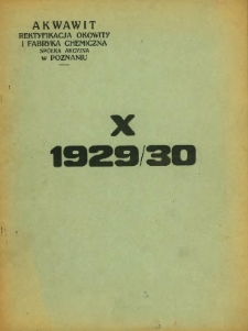 Sprawozdanie z czynności za rok obrotowy 1929/30.