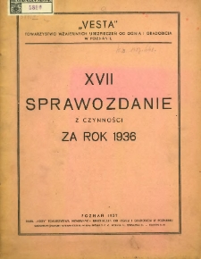 XVII Sprawozdanie z czynności za rok 1936.