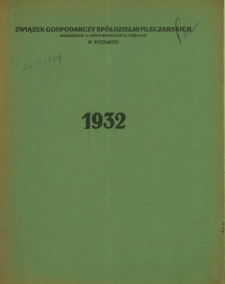 Sprawozdanie z czynności w roku 1932 (piątym roku bilansowym).