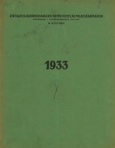 Sprawozdanie z czynności w roku 1933 (szóstym roku bilansowym).