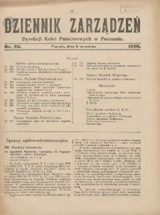 Dziennik Zarządzeń Dyrekcji Kolei Państwowych w Poznaniu. 1925.09.08 Nr24
