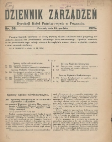 Dziennik Zarządzeń Dyrekcji Kolei Państwowych w Poznaniu. 1925.12.23 Nr36