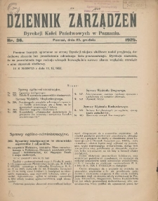 Dziennik Zarządzeń Dyrekcji Kolei Państwowych w Poznaniu. 1925.12.23 Nr36