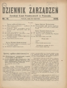 Dziennik Zarządzeń Dyrekcji Kolei Państwowych w Poznaniu. 1926.04.24 Nr10