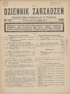Dziennik Zarządzeń Dyrekcji Kolei Państwowych w Poznaniu. 1926.10.23 Nr27