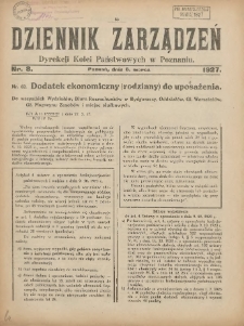 Dziennik Zarządzeń Dyrekcji Kolei Państwowych w Poznaniu. 1927.03.08 Nr8