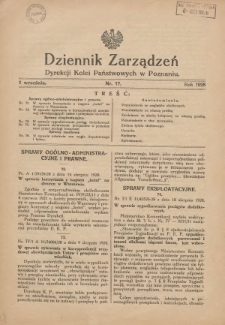 Dziennik Zarządzeń Dyrekcji Kolei Państwowych w Poznaniu. 1928.09.01 Nr17