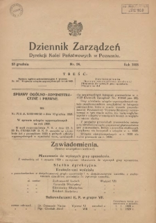 Dziennik Zarządzeń Dyrekcji Kolei Państwowych w Poznaniu. 1928.12.23 Nr24