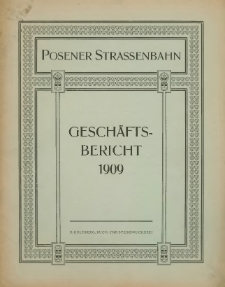 Geschäfts-Bericht 1909.