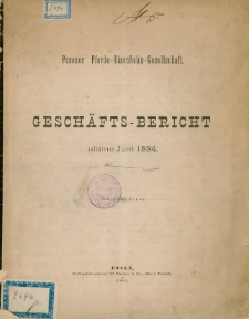 Gesch&auml;fts-Bericht : ultimo Juni 1884.
