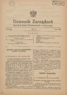 Dziennik Zarządzeń Dyrekcji Kolei Państwowych w Poznaniu. 1929.02.12 Nr3