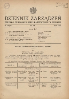 Dziennik Zarządzeń Dyrekcji Okręgowej Kolei Państwowych w Poznaniu. 1931.08.24 Nr12