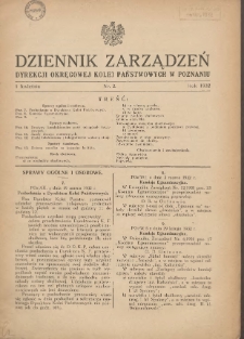 Dziennik Zarządzeń Dyrekcji Okręgowej Kolei Państwowych w Poznaniu. 1932.04.01 Nr2