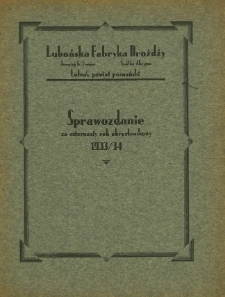 Sprawozdanie za czternasty rok obrachunkowy 1933/34.