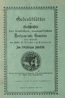 Gedenkblätter zur Geschichte der deutschen, evangelischen Dorfgemeinde Guminiec Kreis Koschmin: zum 150 jährigen Jubelfeste