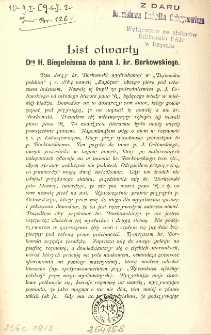 List otwarty Dra H. Biegeleisena do pana J. hr. Borkowskiego
