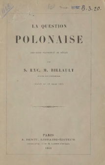 La questione polonaise: discours prononc&eacute; au s&eacute;nat