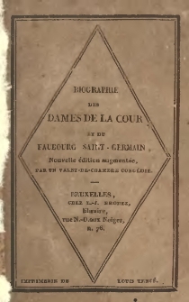 Biographie des dames de la cour et du Faubourg Saint-Germain