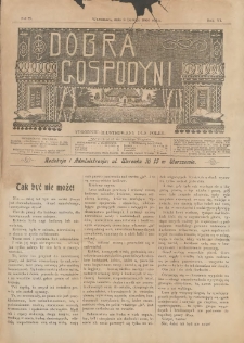 Dobra Gospodyni : pismo tygodniowe ilustrowane dla kobiet. 1906.02.02 R.6 Nr5