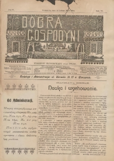 Dobra Gospodyni : pismo tygodniowe ilustrowane dla kobiet. 1906.02.16 R.6 Nr7