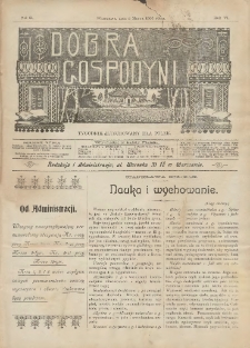 Dobra Gospodyni : pismo tygodniowe ilustrowane dla kobiet. 1906.03.02 R.6 Nr9