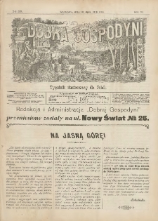 Dobra Gospodyni : pismo tygodniowe ilustrowane dla kobiet. 1906.07.20 R.6 Nr29