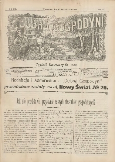 Dobra Gospodyni : pismo tygodniowe ilustrowane dla kobiet. 1906.08.17 R.6 Nr33